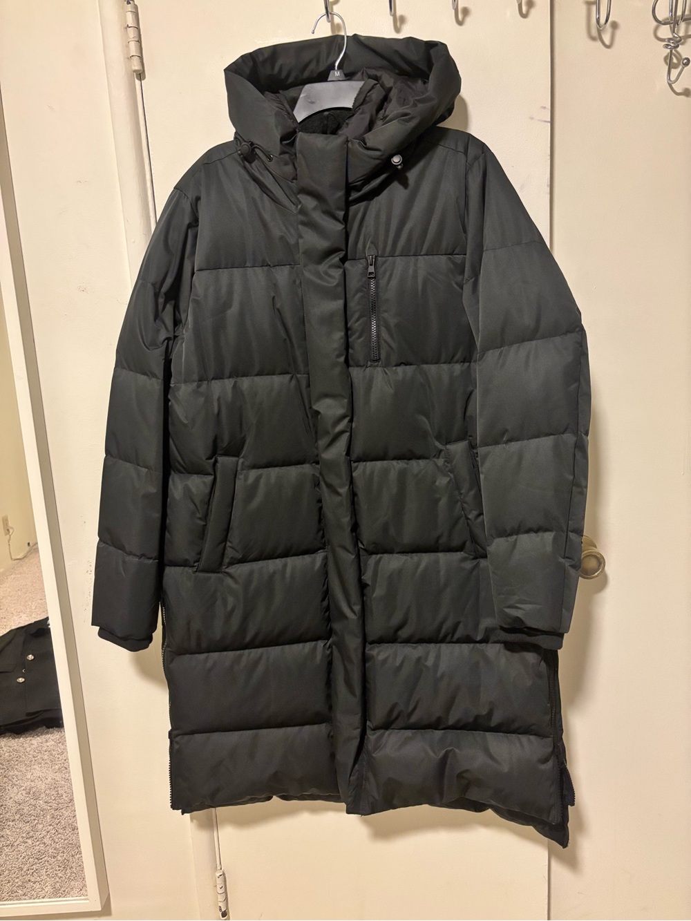 MPG Sport 650 Fill Power Down Longline Puffer Parka Coat Black XL